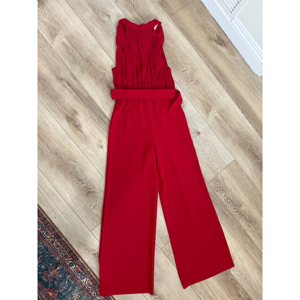 Alice+Olivia Sz 10 Halter Pant Jumpsuit in deep ruby - Picture 8 of 9